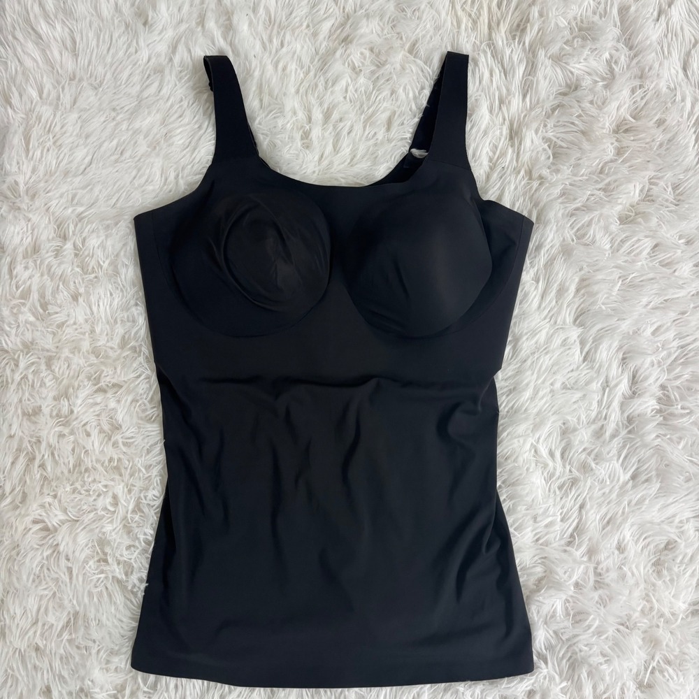 Evelyn & Bobbie Structured Scoop Bra Tank Black XL Shapewear Camisole Top